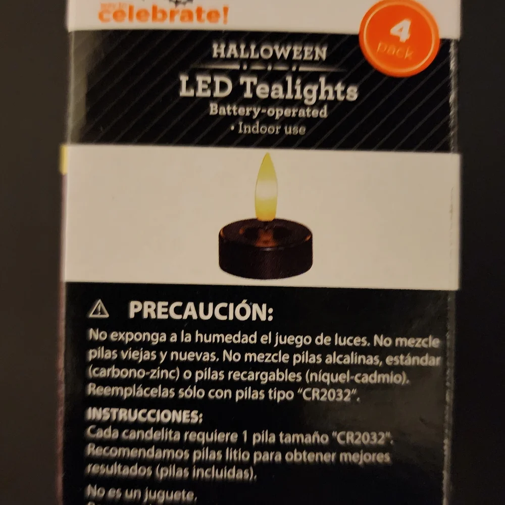 NIB  Black Cauldron Pot Tealight Holder Plus 3-4 Pk of Led Tealights